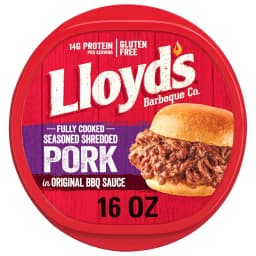LLOYD'S Seasoned Shredded Pork, Regular, Refrigerated, 16 oz Plastic Tub - Thumbnail 1