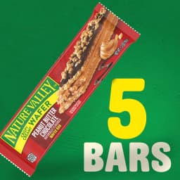 Nature Valley Crispy Creamy Wafer Bar, Peanut Butter Chocolate, 4g Protein, 5 Bars, 6.5 oz - Thumbnail 2