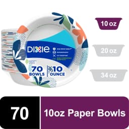 Dixie Disposable Paper Bowls, 10 Ounce, Multi-Color, 70 Count - Thumbnail 1