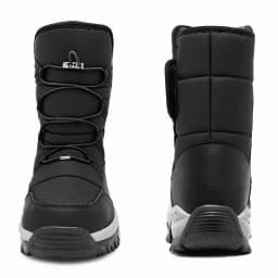 Stepedia Winter Snow Boots Warm Faux Fur Lined Mid Calf Waterproof Shoes for Men, Black - Thumbnail 6