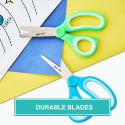 Pen+Gear 5-inch Blunt-Tip Kids Scissors, 2-Pack, Scissors for Kids, Blue & Green, Ages 4 - Thumbnail 4