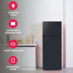 Frigidaire 7.5 Cu. ft Top Freezer Refrigerator, Compact Fridge for Apartment, Kitchen, Office, Garage, Black - Thumbnail 3