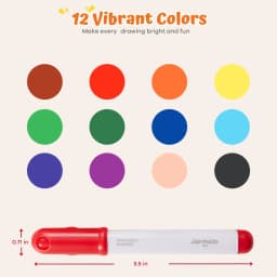 Jar Melo Ultra Washable Markers for Kids Toddlers 12 Colors, Safe Water Based Markers,Back to School & Kit Gift - Thumbnail 8