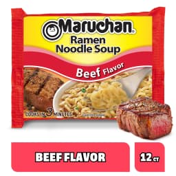 Maruchan Ramen Noodle Soup, Beef Flavor Instant Noodles, 3 oz, Pack - Thumbnail 2