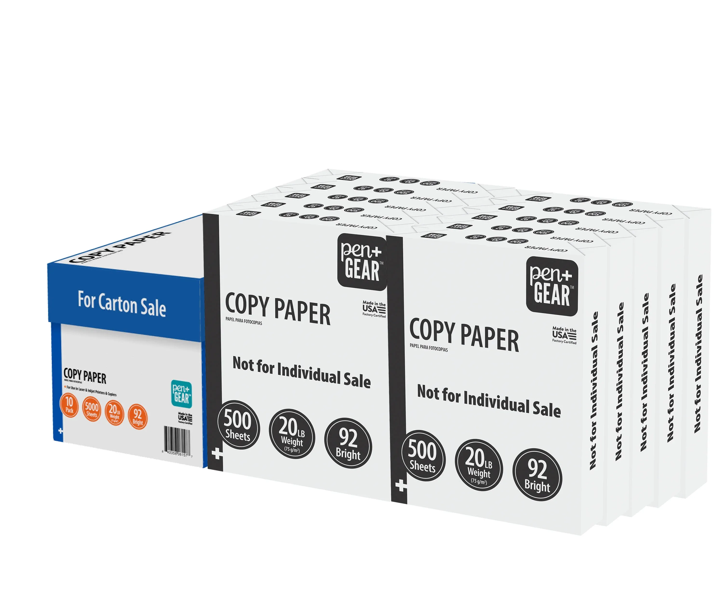 Pen+Gear Copy Paper, 8.5" x 11", 92 Bright White, 20 lb., 10 Ream Case (5,000 Sheets)