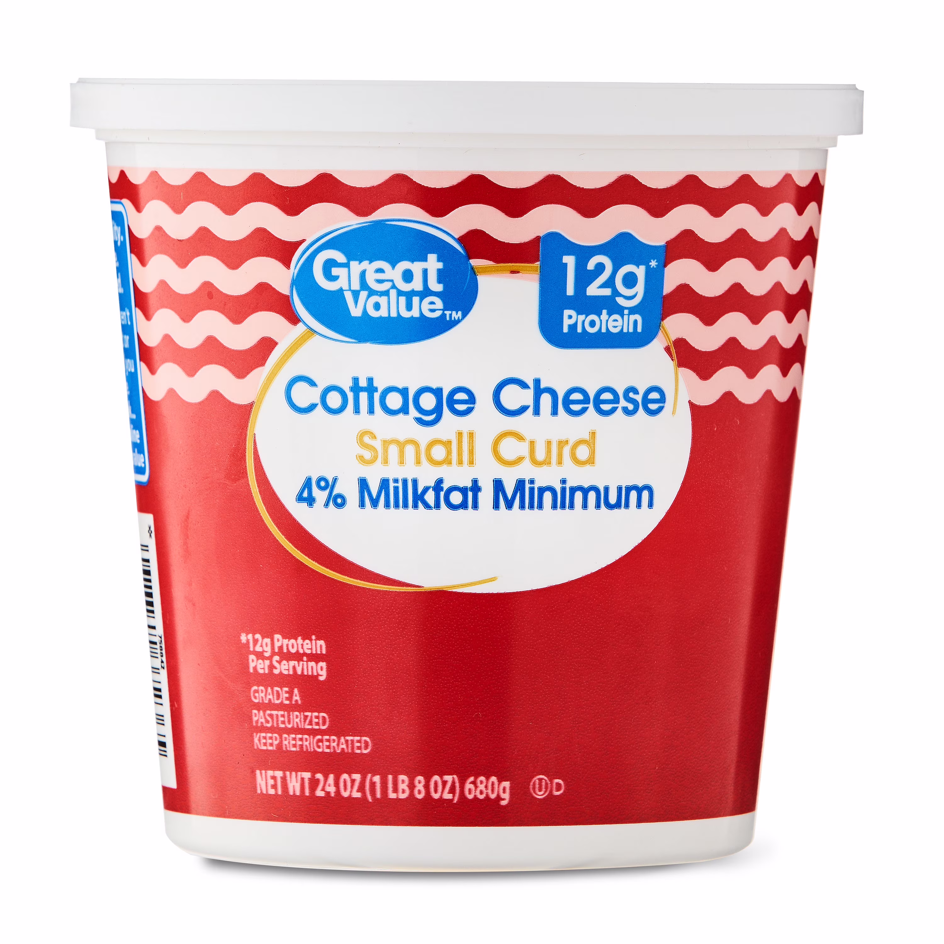 Great Value 4% Milkfat Minimum Small Curd Cottage Cheese, 24 oz - Thumbnail 1