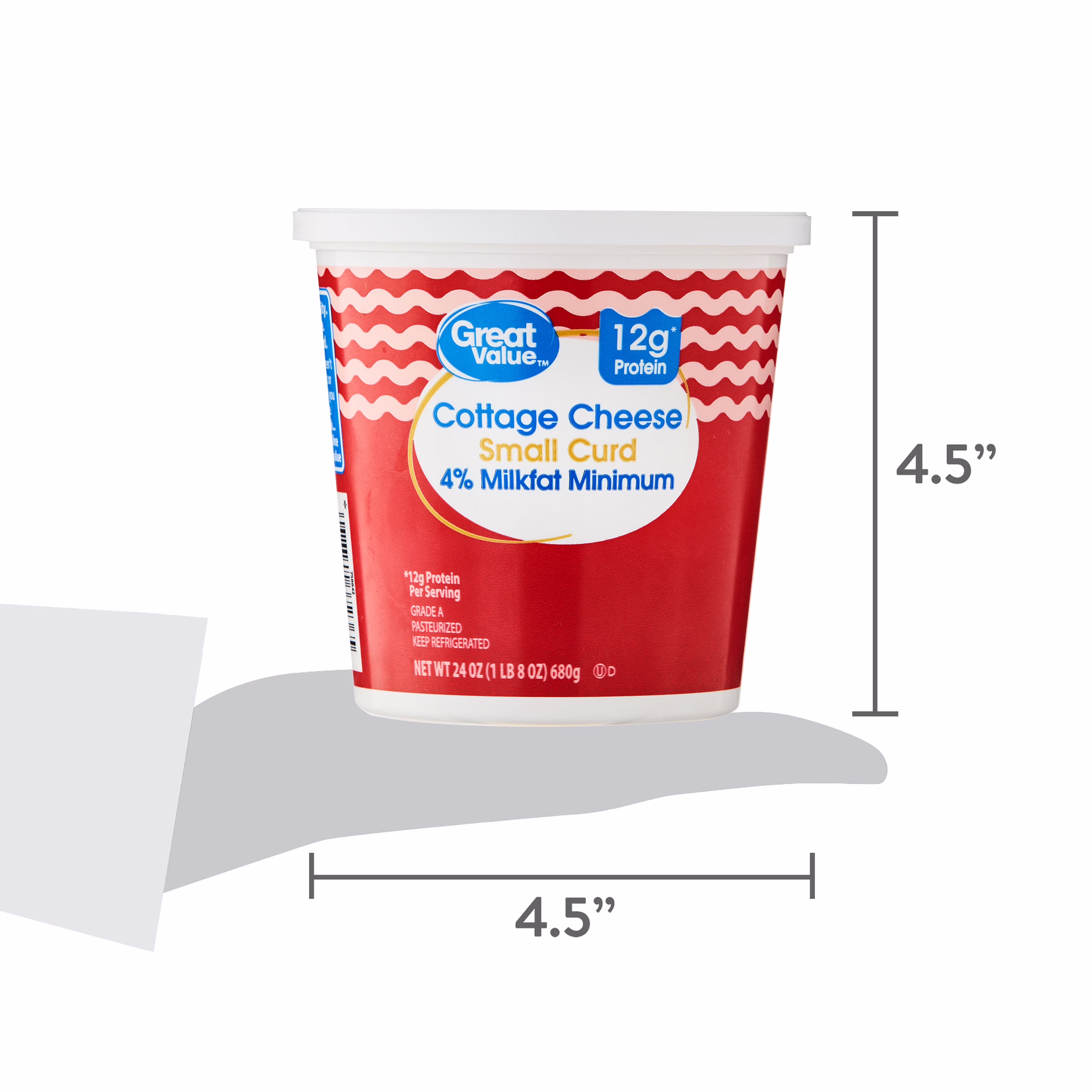 Great Value 4% Milkfat Minimum Small Curd Cottage Cheese, 24 oz - Thumbnail 6