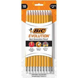 BIC Evolution Cased Pencil, #2 Lead, Yellow Barrel, 18-Count - Thumbnail 2