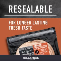 Hillshire Reserve Mesquite Smoked Chicken Breast, All Natural* Lunch Meat, 7 oz Packet - Thumbnail 6
