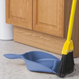 Sterilite Plastic Dustpan with Deep Basin, Handle Attaches to Broom Stick or Hangs on Wall, Indoor Floor Sweeping, Blue - Thumbnail 6