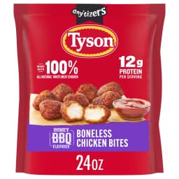 Tyson Any'tizers Honey BBQ Boneless Chicken Bites, 24 oz (Frozen, Fully Cooked) - Thumbnail 1