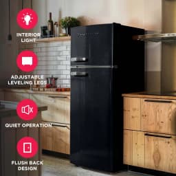 Frigidaire 7.5 Cu Ft. Retro Refrigerator, Top Mount Compact Fridge, Black - Thumbnail 3