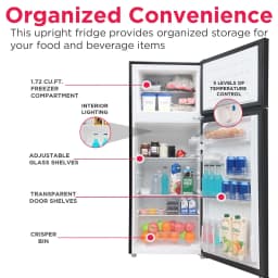 Frigidaire 7.5 Cu. ft Top Freezer Refrigerator, Compact Fridge for Apartment, Kitchen, Office, Garage, Black - Thumbnail 4
