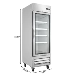 27 in. Commercial One Glass Door Convertible Reach-In Refrigerator/Freezer with 23 Cu. Ft. Capacity in Stainless Steel, ETL Listed (KM-RIC-1DGD) - Thumbnail 9