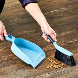 Great Value Plastic Dust Broom and Pan Set, Blue - Thumbnail 2