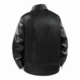 HBGVBA Men's Faux Leather Biker Jacket, Asymmetric Zip Moto Coat, Lapel Collar Snap Casual Motorcycle Outerwear for Men - Thumbnail 2