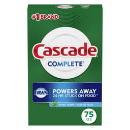 Cascade Complete Dishwasher Detergent Powder, Dish Detergent, Dish Soap, Fresh, 75 fl oz - Thumbnail 1