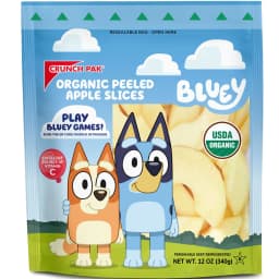 Crunch Pak Fresh Organic Peeled Sliced Apples, Family Sized 12oz Featuring Bluey - Thumbnail 1