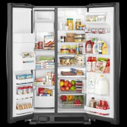 Whirlpool 25 cu ft Side-by-Side Refrigerator, with Icemaker and Humidity-Controlled Crispers, Black - Thumbnail 2