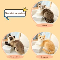 BESTSKY Siamese Cat Stuffed Animal,Shorthair Cat Realistic Plush Cat Stuffed Toys,Gift for Kids 12Inches - Thumbnail 6