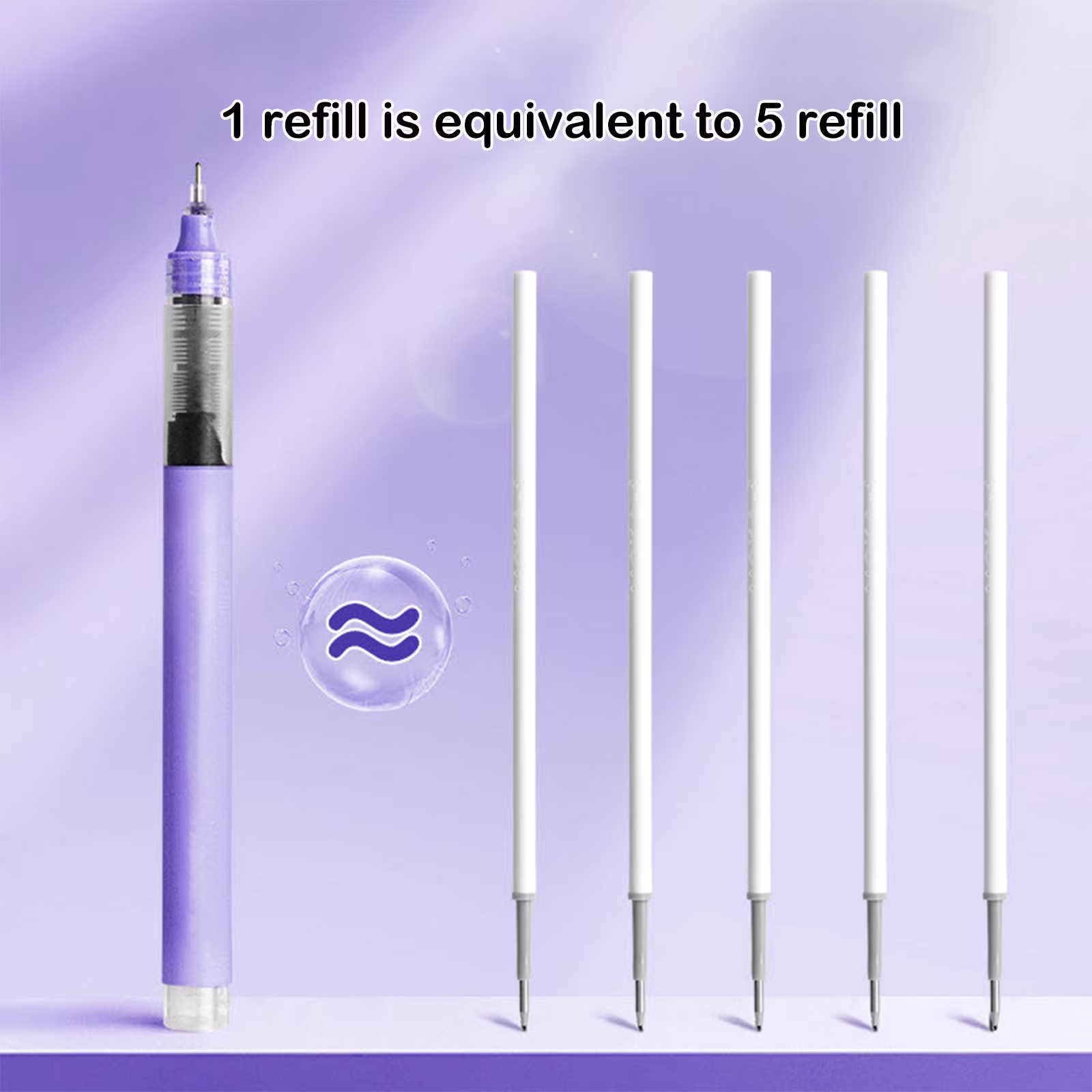 Under 1$ Dollar Straight Liquid Ballpoint Pen Sign Pen, 0.5mm High Capacity Black Ink Water Pen, Fast Drying Exam Writing Pens - Thumbnail 7