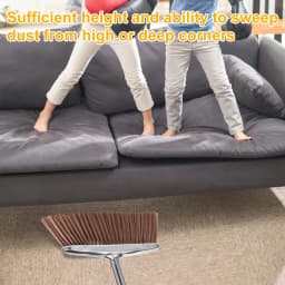 Broom and Dustpan Set with Long Handle Heavy Duty Stainless Steel Dustpan with Broom Space Saving Broom Dustpan Combo Sweeper and Dustpan Set - Thumbnail 6