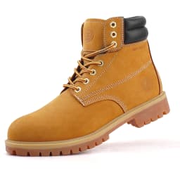 Jacata Work Boots for Men Soft Toe Non Slip Leather Construction Boots (Wheat Size 10) - Thumbnail 1