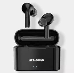 RHEA- Art + Sound Bluetooth True Wireless Pro Ear Buds Black Built In Mic Charge Case - Thumbnail 1