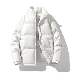 Xzbqbs Leather Jacket Men Winter Windproof Waterproof Puffer Jacket Casual Fashion Full Zip Stand Collar Thicken Warm Quilted Jacket - Thumbnail 2