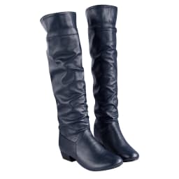 Puntoco Women'S Winter Boots Clearance,Women'S Winter Elegant Knee High Boots Black Brown High Tube Flat Heels Shoes Black - Thumbnail 1