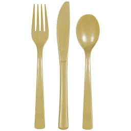 24 Count Gold Disposable Plastic Forks by Way To Celebrate - Thumbnail 1