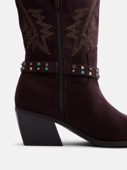 Madden NYC Women's Faux Suede Western Buckle Boots - Thumbnail 4