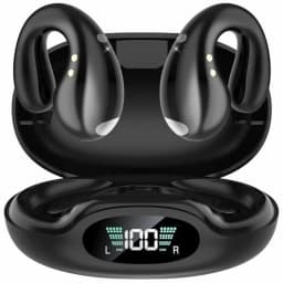RHEA- Open Ear Bone Conduction Headphones Enhanced Comfort Wireless Black S19 - Thumbnail 2