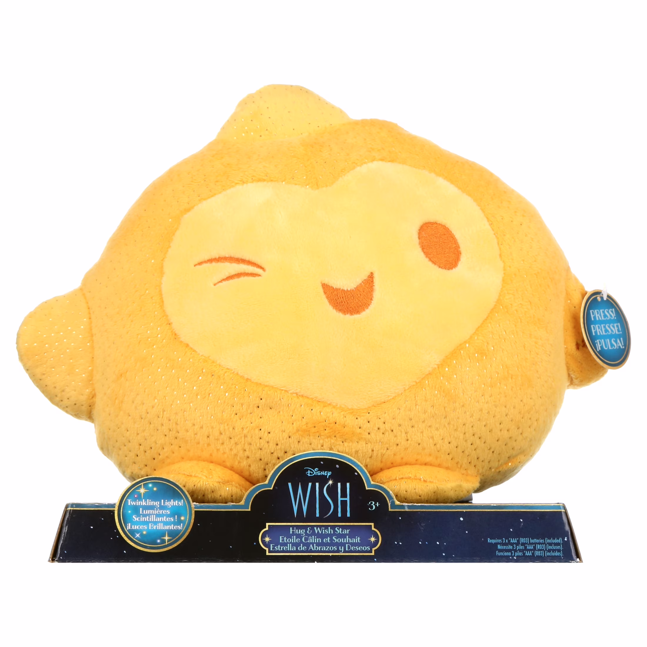 Disney Wish Hug & Wish Star 10-Inch Glowing Stuffed Star Light-Up Toy for Toddlers, Ages 3 and up - Thumbnail 2