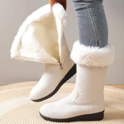 Ynynloco Warm Winter Boots for Women: Fur Lined Mid Calf Boots for Women Comfortable Zipper Snow Boots Waterproof for Cold Weather - Thumbnail 8