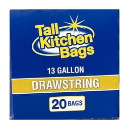 Basic Kitchen Trash Bags, 13 Gallon, Drawstring, 20 Bags - Thumbnail 5