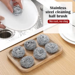 Heavy-Duty Steel Wool Scrubber - Pre-Soaped Metal Scouring Pads for Tough Cleaning on Dishes, Pots, Pans & Ovens - Thumbnail 6