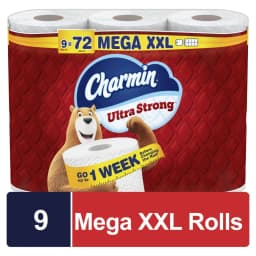 Charmin Ultra Strong Toilet Paper 9 Mega XXL Rolls, 440 Sheets Per Roll - Thumbnail 1
