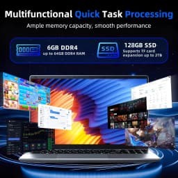 SGIN 15.6" Laptop 6GB DDR4 128GB SSD Windows 11 Laptops Computer, 4-Core Intel Celeron CPU, AI App, Office 365 - Thumbnail 8