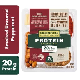 Greenfield Natural* Meat Co. Smoked Uncured Pepperoni Protein Snack Kit, Sliced, Tray - Thumbnail 1
