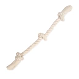 Mammoth Flossy Chews 100% Cotton White 3 Knot Tug Rope Dog Toy, Large, 25" - Thumbnail 1