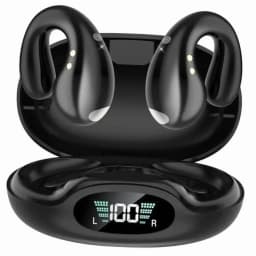RHEA- Open Ear Bone Conduction Headphones Enhanced Comfort Wireless Black S19 - Thumbnail 1