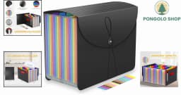 24 Pockets Expanding File Folders Accordian File Organizer Storage Box - Thumbnail 2