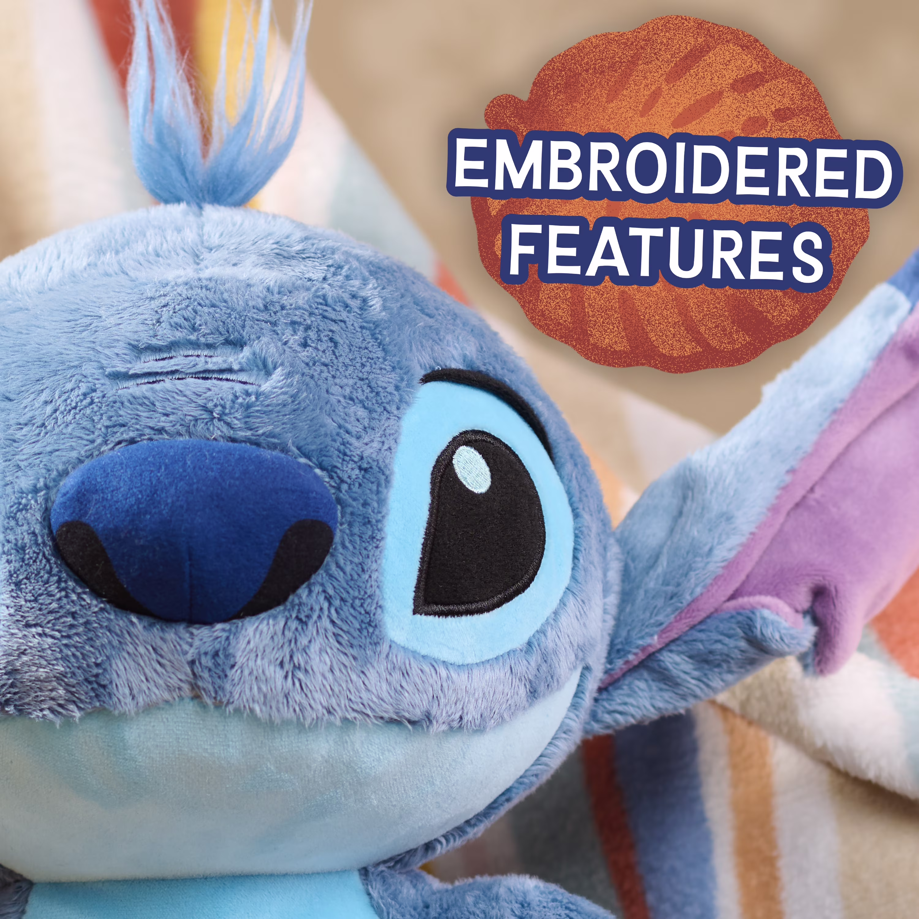 Disney Stitch 14-inch Fuzzy Plush Stuffed Animal, Soft Plush Toy, Kids Ages 2 - Thumbnail 3