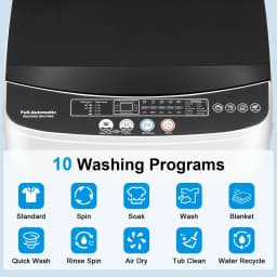 Dimedeal 17LBS Portable Washing Machine, Full Automatic Washer with Spin, 10 Programs Compact Laundry for Small Spaces - Thumbnail 4