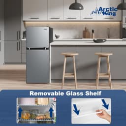 Arctic King 4.5 Cu Ft Two-Door Compact Refrigerator, Stainless Steel Look - Thumbnail 6