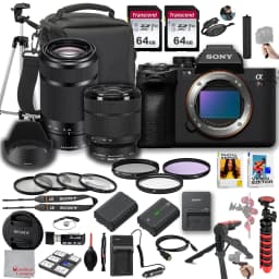 Sony a7R V Mirrorless Camera with Sony FE 28-70mm Lens and Sony E 55-210mm f/4.5-6.3 OSS Lens | 61MP | 128GB Memory, Editing Software, Filters, Case - Thumbnail 1