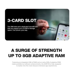 AGM H6 Lite Rugged unlocked cell phones, Ultra-Thin 10.75mm, Rugged Smartphone, 16GB RAM (4+4) + 128GB ROM - Thumbnail 6
