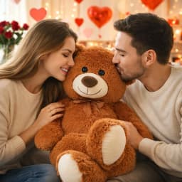 HollyHOME Giant Teddy Bear Big Plush Stuffed Animal Soft Cuddly Toy Gift for Girlfriend Kids Valentine's Day 36 Inch Brown - Thumbnail 3