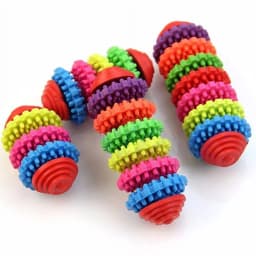 Walbest Dog Toys, Natural Rubber Teeth Cleaning Dog Chew Toys for Small Medium Dogs, Outdoor Interactive Puppy Chew Toys for Training, Colorful - Thumbnail 3